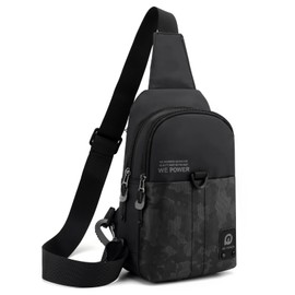 YOWUBA Body Bag, Shoulder Bag, One Shoulder, Crossbody Bag, Large Capacity, Lightweight, Waterproof, Water Repellent, Crossbody Bag, Popular, Commuting, Travel, Sports, Fits 9.7-inch iPad (Black)