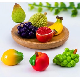 FOLANDO 15 Pcs Miniature Fruit Decoration Mini Fruits Dollhouse Decor Artificial Fruits Decorative Ornament Desktop Micro Landscape Decoration DIY Accessories Craft Art