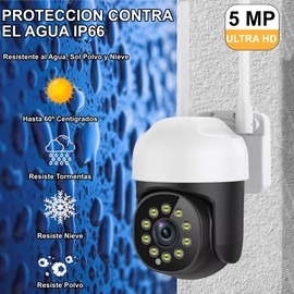 ZINKER Camara Seguridad Exterior Alexa y/o Google Home WiFi Full HD ONVIF App Tuya o Smart Life 5MP