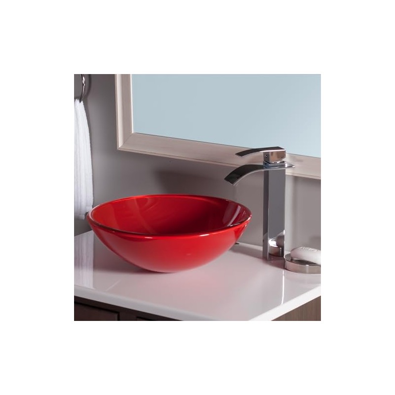 Novatto ROSSO Double Layer Glass Vessel Sink