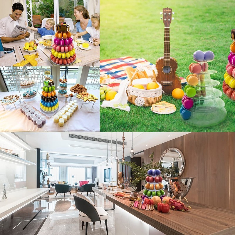 Kithing 6 Tiers Round Macaron Tower Stand Cake Display Rack