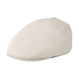 BOTVELA Men Linen Flat Ivy Breathable Summer Newsboy Hat (7 5/8-7 3/4, Plain Beige)