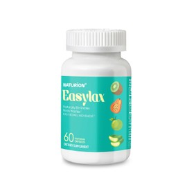 NATURION Easylax - Supports Healthy Bowel Movements, Digestive Health & Natural Elimination - Gentle and Safe with Magnesium & Kiwi Proprietary Blend - 60 Vegan Capsules, 60 Day Supply