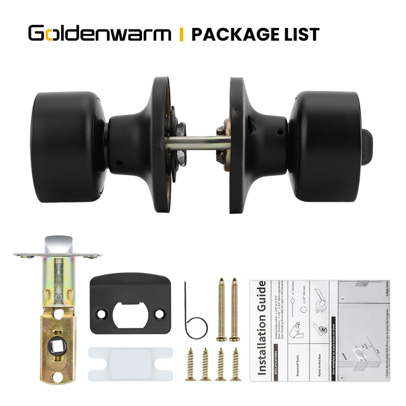 goldenwarm Black Door Knobs Interior, Privacy Door Knob Black Door