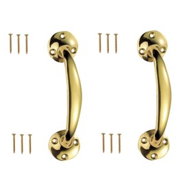 Electric Brass Bow Pull Handles with Screws 150mm Victorian Bow Shaped Handle for Furniture or Sash Window Frames Cabinet Drawer Cupboard Knobs 2 Pack.