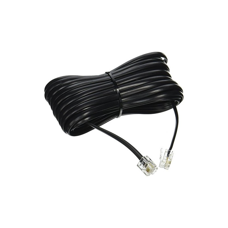 25' FT FOOT BLACK PHONE TELEPHONE EXTENSION CORD CABLE LINE