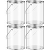 Yalikop 4 Pack Clear Paint Cans with Metal Lids, Plastic