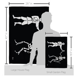 Americana Home & Garden Skull Black Party Garden House Flag Set Coastal Pirate Ship Treasure Map Carribean Jolly Blackbeard Jack Decoration Banner Small Yard Gift Double-Sided, Made in USA