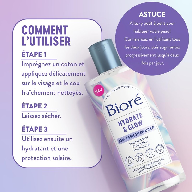 Biore AHA Peeling-Lotion Feuchtigkeit & Glow, 235 ml