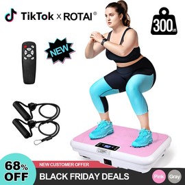 ROTAI Vibration Plate Exercise Machine with 330LBS Loading Capacity,   Machine, Whole - Efficient Home Workout vibrate  exercise   vibration - Color: pink