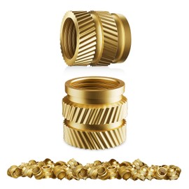 KWJEIULSOQ 120pcs Threaded Inserts for Plastic, M4 Heat Set Insert Brass Metric Knurled Nuts for 3D Printing, Plastic Products