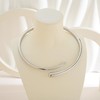 WOWORAMA Silver Chunky Cuff Choker Necklace for Women Teardrop Collar