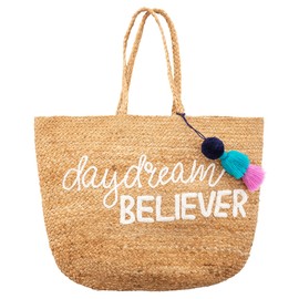 Karma Gifts Women's Jute Beach Tote, Daydream Believer, OS