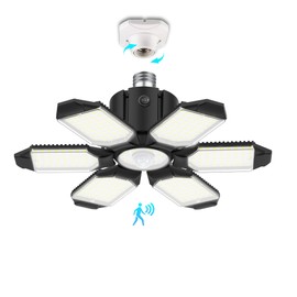 BRAINIAC Motion Sensor Garage Light with 3 Switch Modes, E26/E27 Screw in Garage Lights Ceiling LED Motion Activated for Garage/Shop/Porch-150W 15000LM 6000K