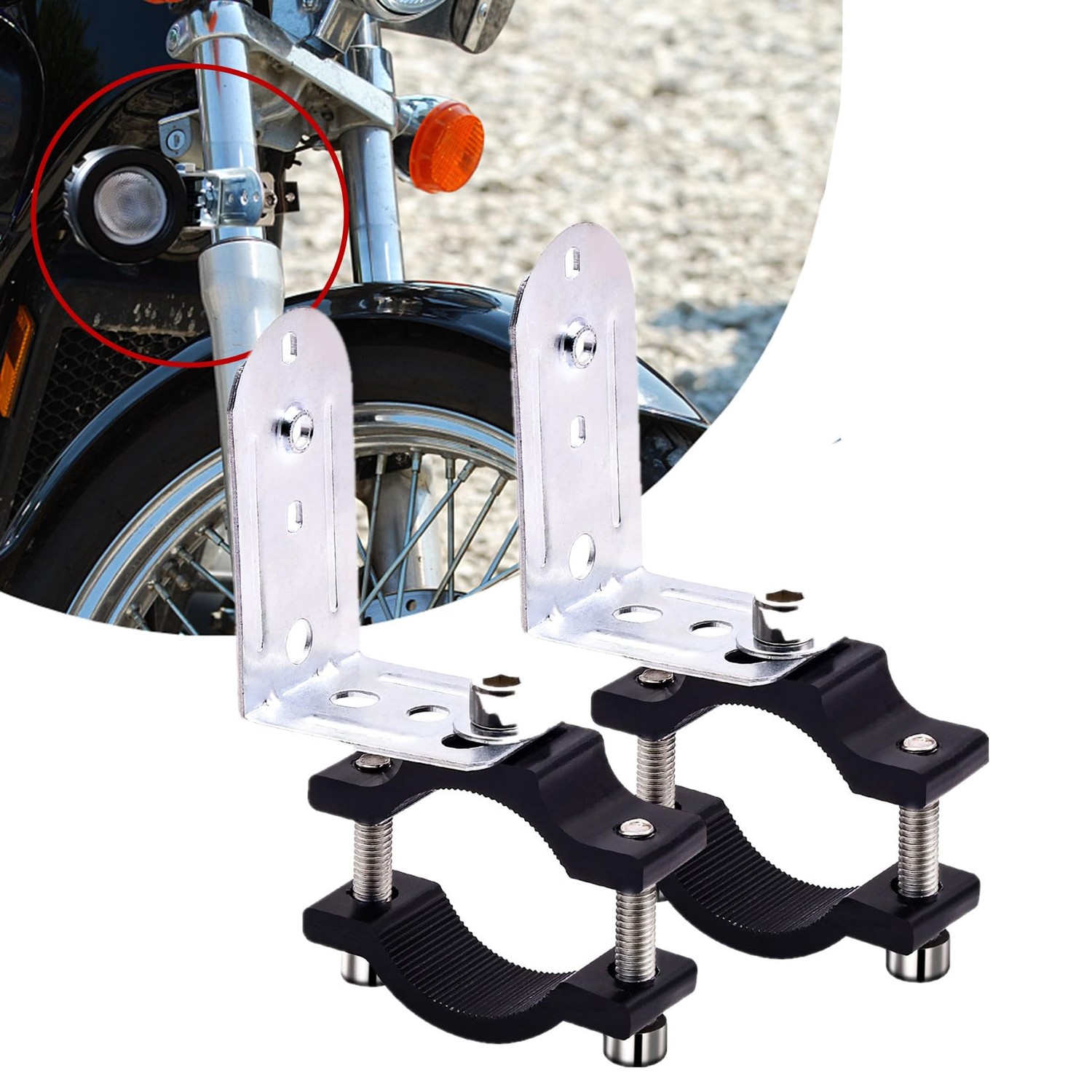 Motorcycle Frame Brackets, Light Clamps, Handlebar Fork Tube Mounting ...