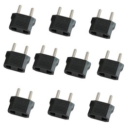 HeyNana 10 Pack US to EU Travel Plug Earthing Contact Adapter, 2 Pin CN China US USA America to 2 Pin EU France, Germany, Spain, Egypt and More