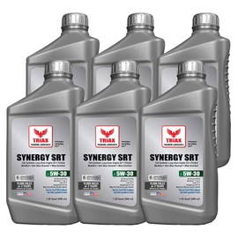TRIAX Synergy SRT 5W-30 Full Synthetic PAO and Ester Engine Oil, SN+, Dex 1 Gen 2, Moly and Boron Friction Modified, 15K Miles or 2 Years Compatible with Ford Ecoboosts (6 Quart Pack)