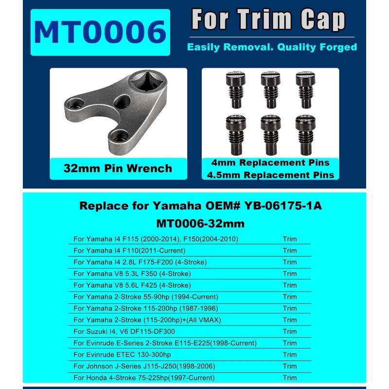 MT0004 & MT0006 & MT0009 Outboard Trim Tilt Pin Wrench