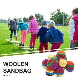 TOYANDONA 12Pcs Multicolored Hackey Sack Crochet Knitted Juggling Balls Soft Foot Bag Balls Juggling Bean Bag for Tossing