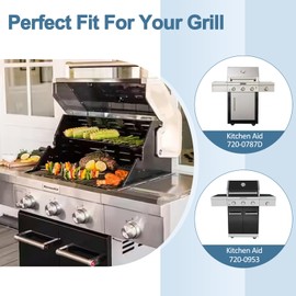 Adviace Grill Replacement Parts for Kitchenaid 720-0787D 720-0953 3 Burner Gas Grill, Stainless Steel Grill Grates for Kitchen Aid 720-0787D Home Depot, Kitchenaid 720-0953 Grill