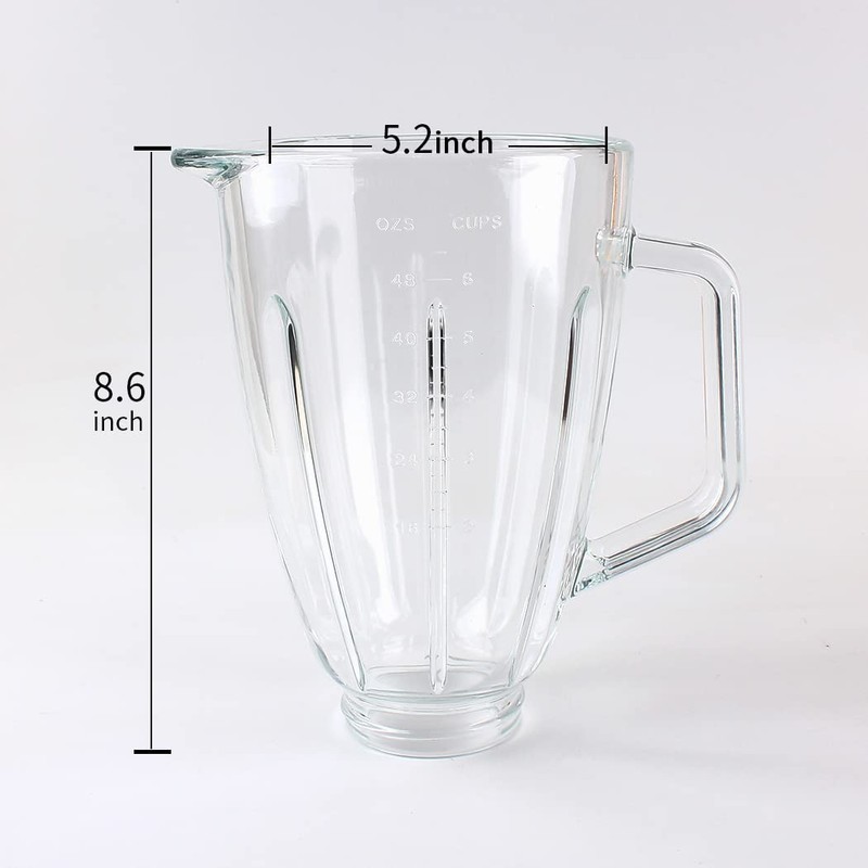 Replacement Parts 6-cups Glass Jar with Blade and Collar,Compatible with