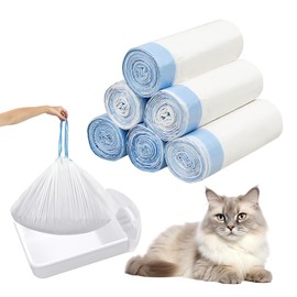 HOMJOY 120-count Cat Litter Bag Liners compatible with Robot 3 & 4 Litter Box, Waste Drawer Liners for Automatic Litter Box, a 22-pound capacity,Cat Litter Bag Replacement.