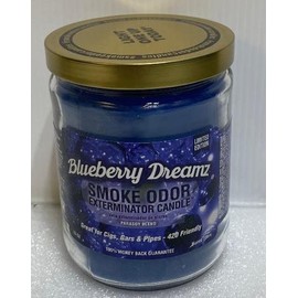 Smoke Odor Exterminator 13oz Jar Candle, Blueberry Dreamz Eight Pack.