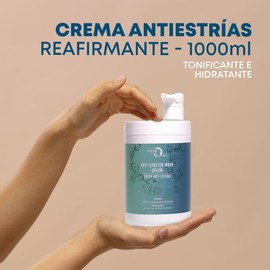 Noche y Día Straffende AntiDehnungsstreifen-Creme – 1000 ml – Feuchtigkeitsspendende und straffende Körpercreme – für Schwangerschaftsstreifen und schnelle Gewichtsveränderungen – Oberschenkel, Gesäß,