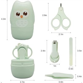 Baby Nail Clippers Care Set, 4 in 1 Baby Nail Kit,Baby Manicure and Pedicure kit Baby Nail Clippers Scissor Baby Nail File & Tweezer for Baby Boy and Girl（green）
