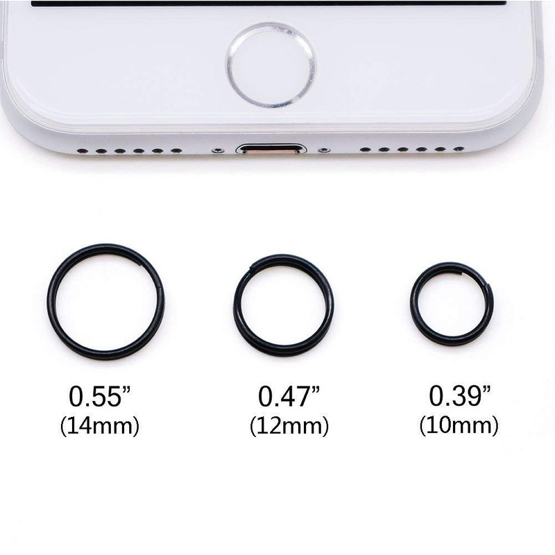 TI-MULTI Titanium Black Key Holder Rings, Lightweight, Outer Diameter: 0.4/0.5/0.6/1.0/1.3