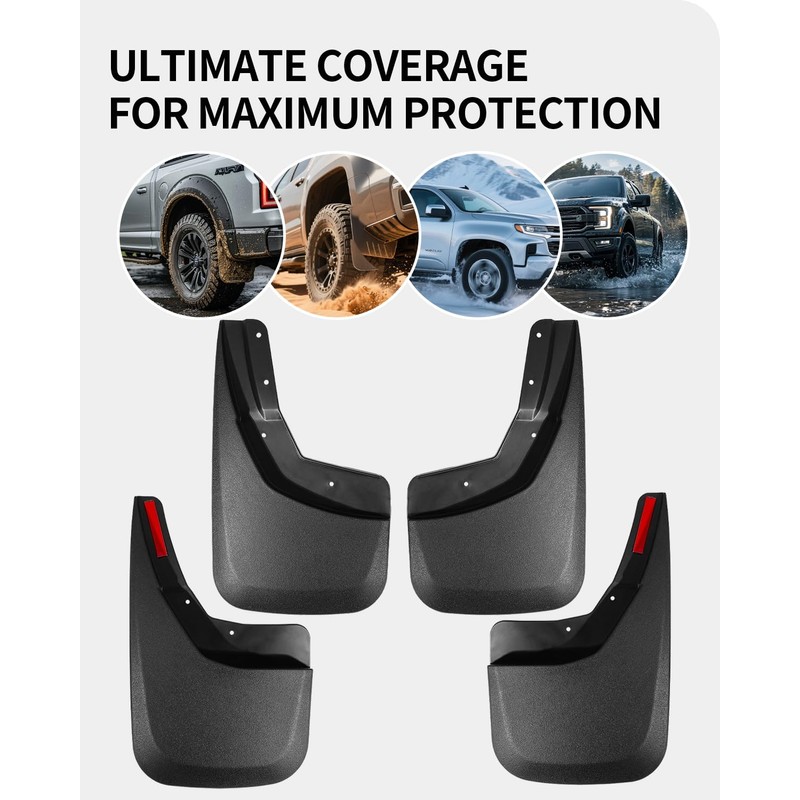 Yldqcfu Heavy Duty Mud Flaps for Trucks - 4PC No-Drill