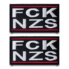2 Pieces FCK NZS Removable Embroidered Armband Tactical Appliques Hook Loop Fastener Military Funny Flag Patch for Clothes,Dog Harness,Backpacks,Jacket,Vest,Bags,Jeans,Caps,Hats Etc