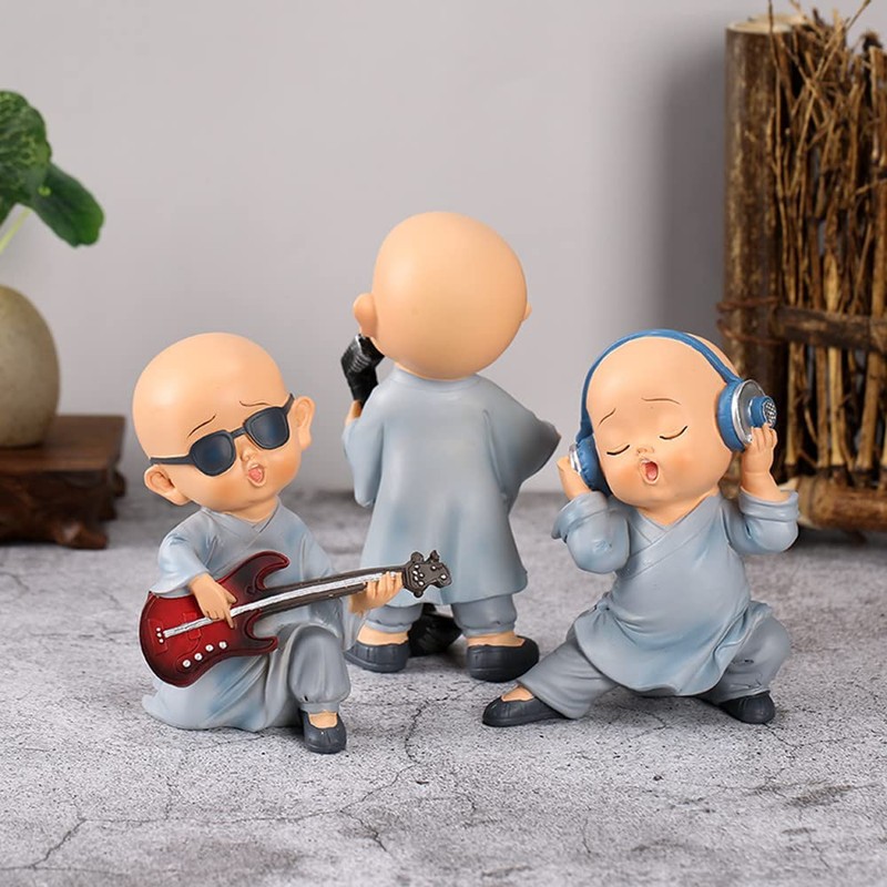 Kingzhuo Baby Buddha Statue Cute Buddha Monk Figurines Statue Mini
