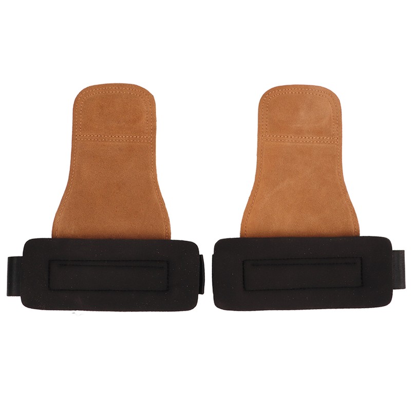 2PCS Weight Lifting Grips with Wrist Straps Cowhide SBR Full