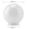 KOHAND 2 Pcs White Globe Lamp Shade, Acrylic Replacement Shade,