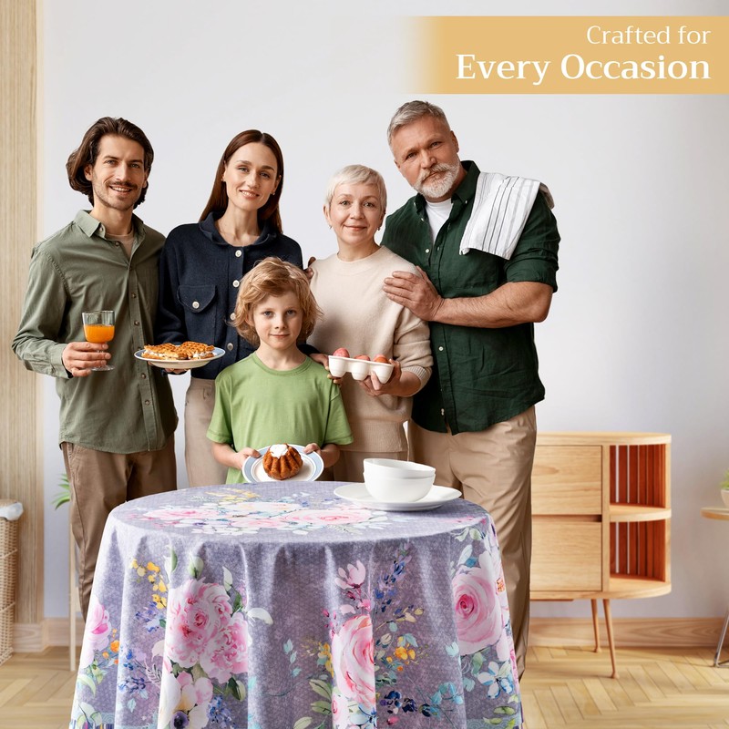 Maison d'Hermine Table Cloth Round Table 100% Cotton Tablecloth for