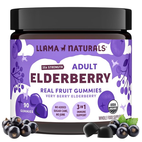 Llama Naturals Llama Naturals Real Fruit Sambucus Elderberry Gummies for