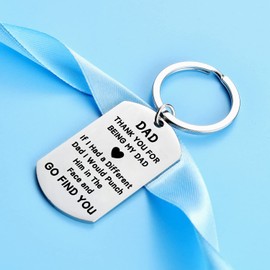 malyunin Funny Dad Keychain Dad Gifts from Daughter Son Gifts for Father Birthday Christmas Gifts For Dad Father's Day Papa Daddy Gift (Silver)
