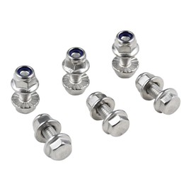 Notonmek 6PCS Stainless Steel Hex Flanged Battery 19M7775 Terminal Bolt & Nut Set 14M7303 Compatible with John Deere Mower Tractor D100 D105 D110 D120 D130 D140 LX172 LX173 LX176 X465 X485 X585