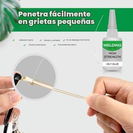 Pegamento Multiusos de Alta Resistencia, Pegamento Aceitoso de Alta Resistencia para Soldadura, Pegamentos Universal para Plástico, Acero Inoxidable, 