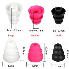 Replacement Triple Flange Earbuds Tips Silicone Buds Conical Ear Tips Earbuds Compatible with Most in Ear Headphones (E.g:Compatible with Sony Senso Powerbeats Jaybird etc.)