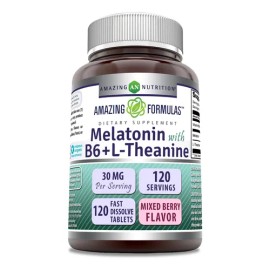 Amazing Melatonina 30 Mg B6 L-teanina 120 Tabletas