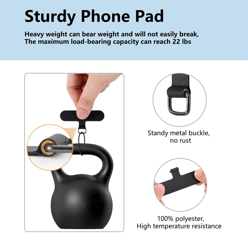 Rockbamb Crossbody Phone Lanyard Strap with 2 Pack Patchs, Adjustable
