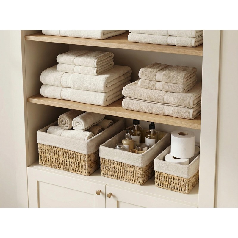 Rattanzenith Wicker Storage Baskets Set of 3, Bathroom & Shelf