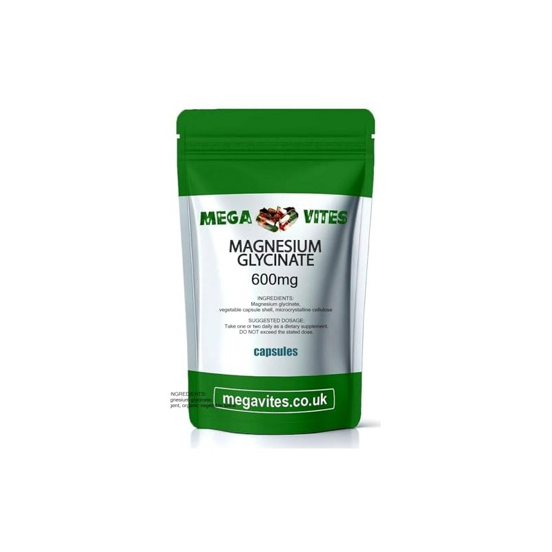 Magnesium GLYCINATE Capsules 600mg x 60 - MEGAVITES