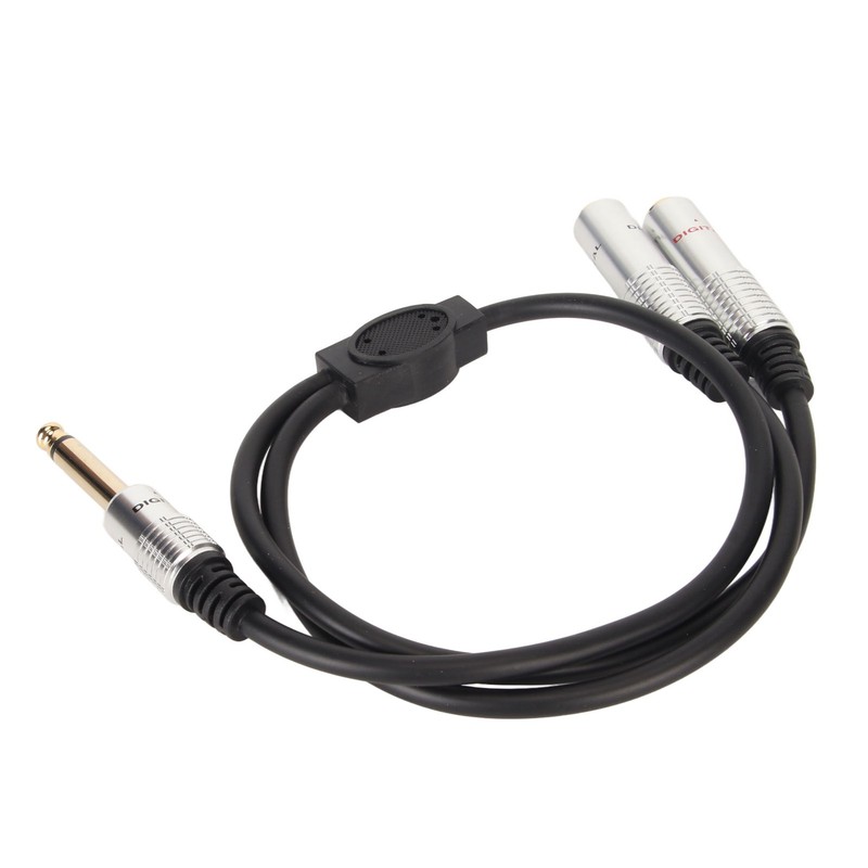 1/4 Inch Stereo Splitter Y Cable Aluminum Alloy Shell 6.35mm