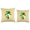 Monstera Deliciosa Variegata Leaf Swiss Cheese Plant Lover Throw Pillow