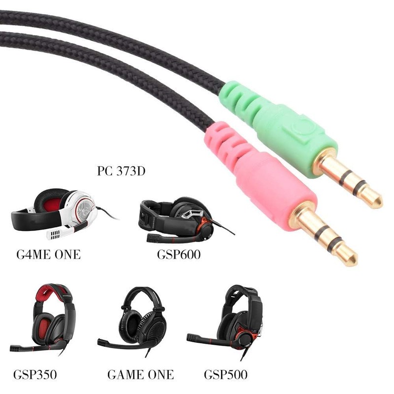 umvowuxa Audio Cable for GSP600 Headset Series Computer Durable (Black/2M)