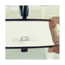 JANES 3pcs Just Breathe Decal, Size 4x0.8'' UV DTF Transfer Car Mirror Decal, Rearview Mirror Decal, Quotes Positive Car Mirror Decals, Girly Car Decals for Women Men, Cute Car Decals for Trucks