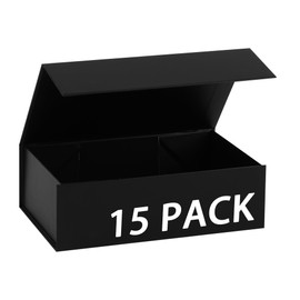 MUMUPACK 15 Pack Magnetic Gift Box With Lid 12x12x6,Black Gift Boxes Bulk,Luxury Bridesmaid Proposal Box,Small Magnetic Closure Box Boxes For Presents,Wedding,Business